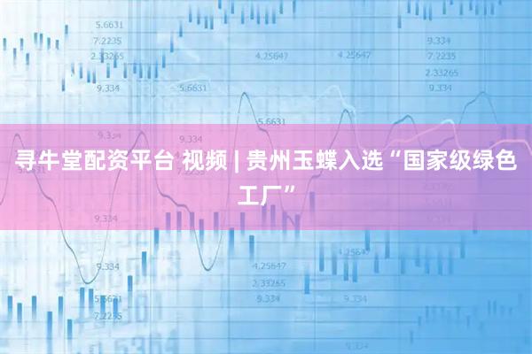 寻牛堂配资平台 视频 | 贵州玉蝶入选“国家级绿色工厂”